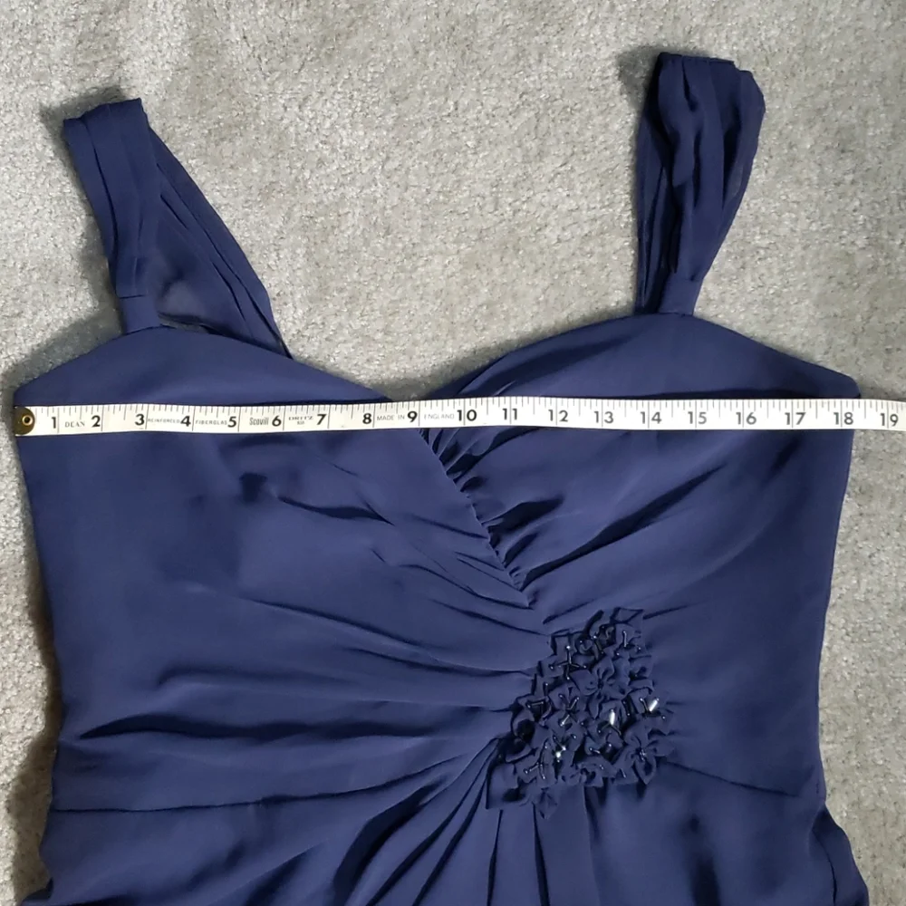 ^David’s Bridal Periwinkle Chiffon Floral Dress - Picture 13 of 14